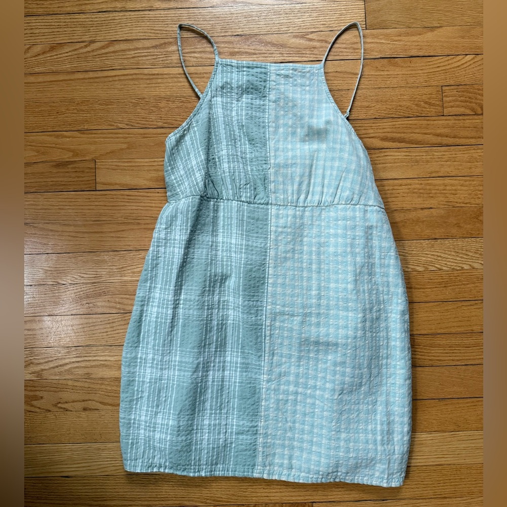 American Eagle Outfitters Blue Checkered Mini Dress